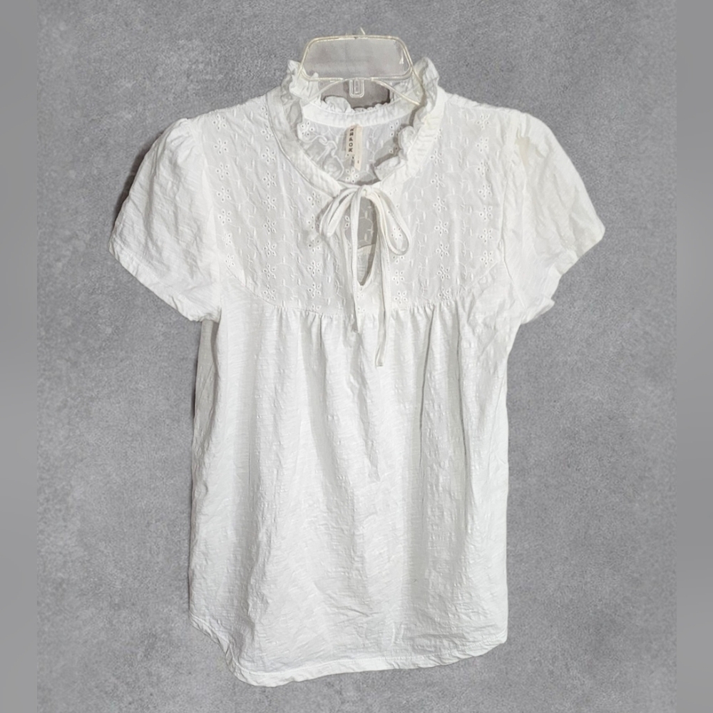 Roper Off-White Cotton Top Size Small